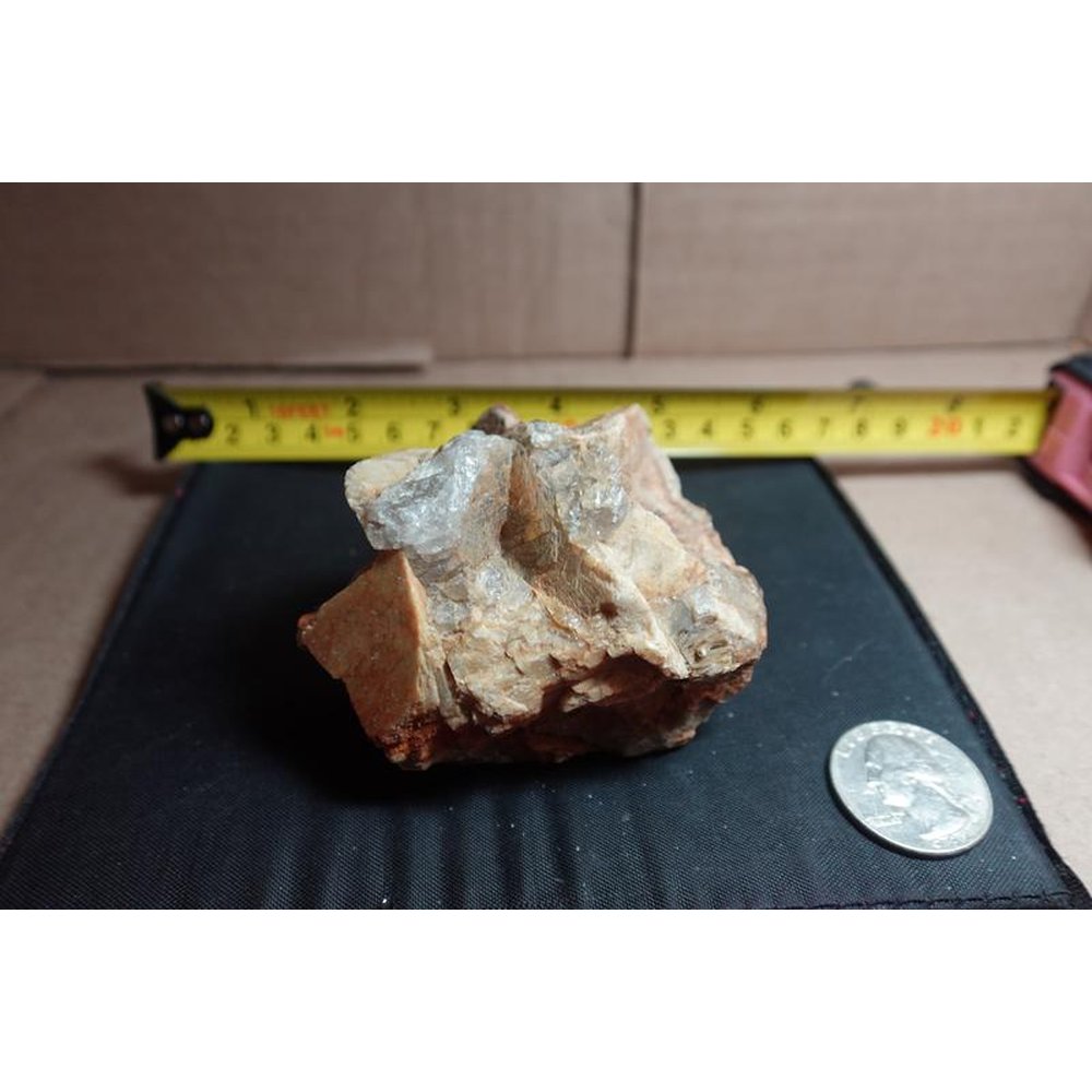 Smoky Quartz + Beryl in pegmatite matrix